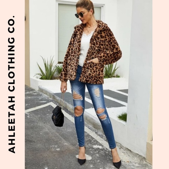 ZAHARA Leopard Open Front Jacket Teddy Coat - Picture 2 of 7